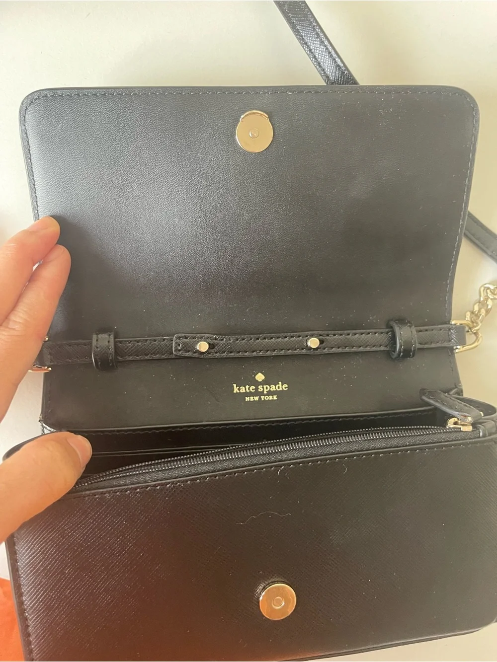 kate spade Black Leather Crossbody Wallet